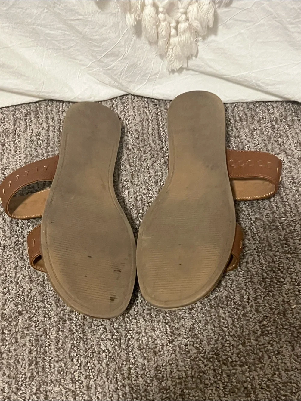 LC Lauren Conrad Brown Double-Strap Slide Sandals